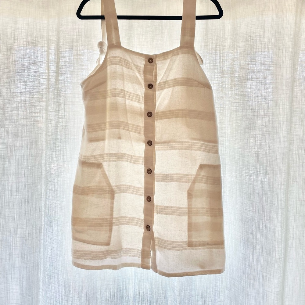 Free People white linen mini cover-up dress. Great condition. Size S.
